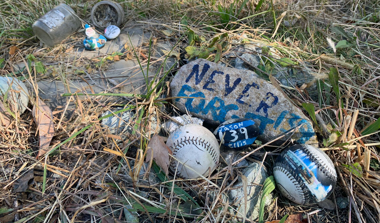 Site of the Bardstown memorial for Ofc. Jason Ellis that was vandalized in Oct. 2022